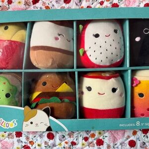 Squishmallows Plush Food Set - Red, Brown, Cream